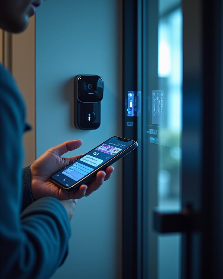 Sistema de seguridad inteligente con videoportero y cámaras